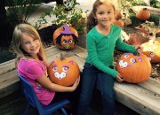 Decorating pumpkins for Halloween!